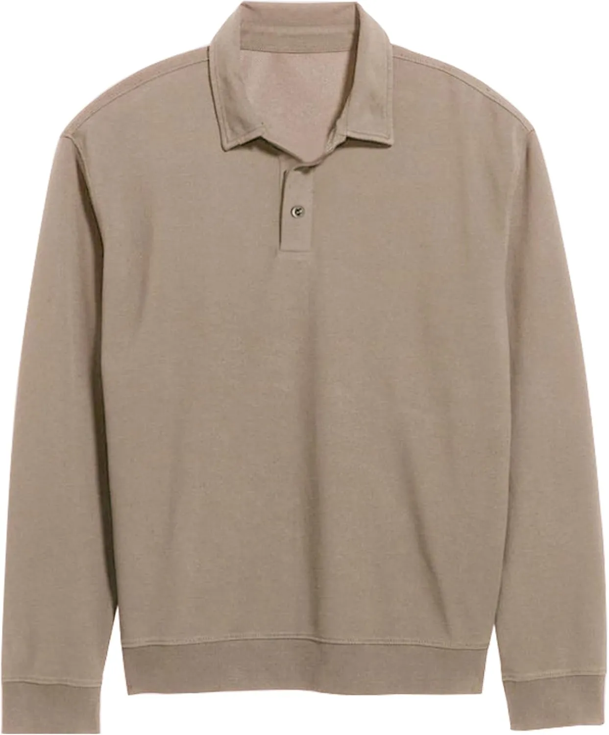 Men's Casual Long Sleeve Polo Shirts Classic Button Down Golf Shirt Loose Fit Pullover Sweatshirts