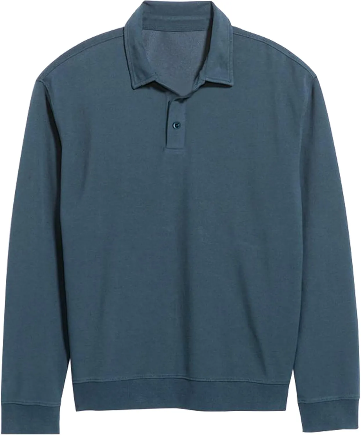Men's Casual Long Sleeve Polo Shirts Classic Button Down Golf Shirt Loose Fit Pullover Sweatshirts