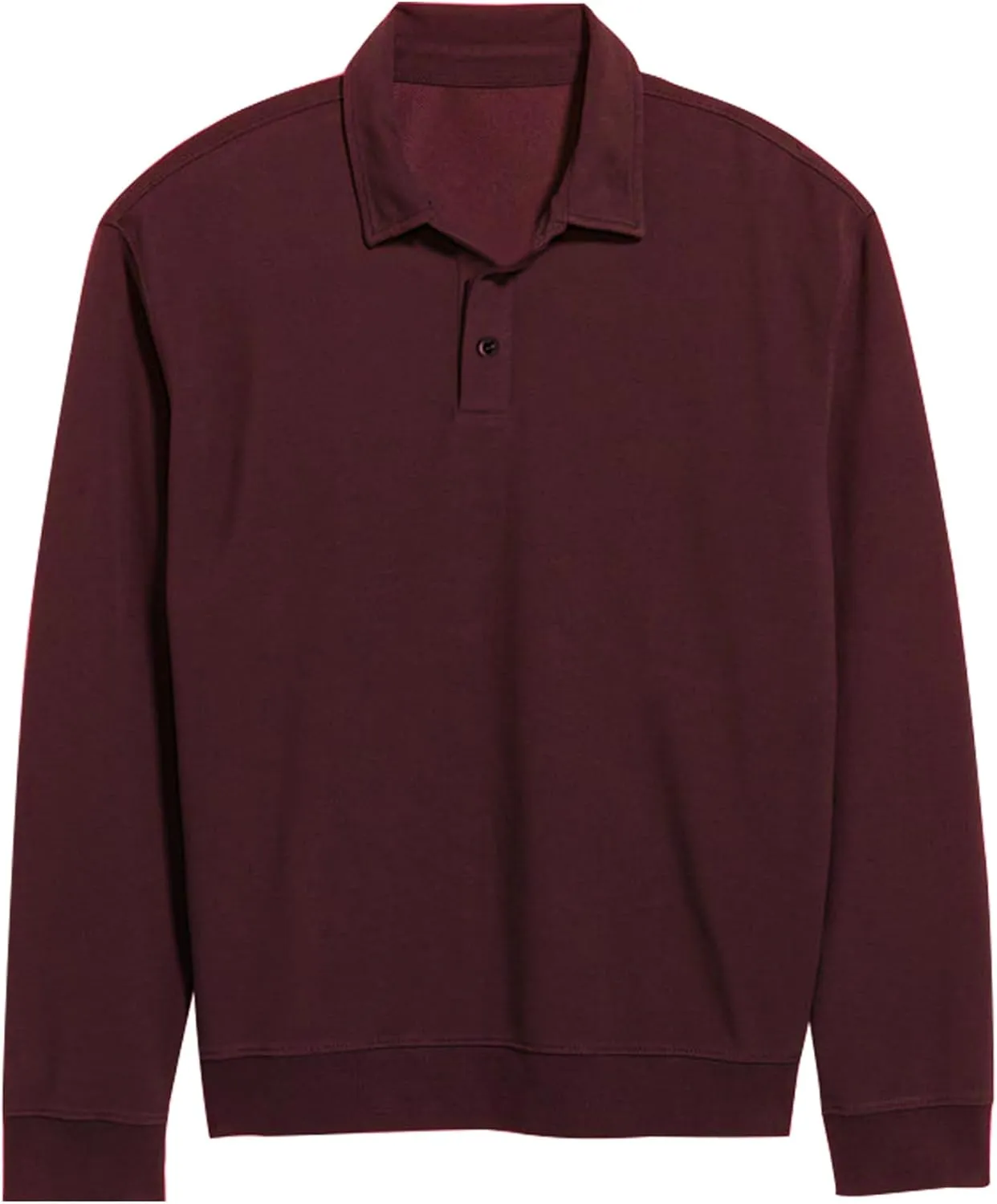 Men's Casual Long Sleeve Polo Shirts Classic Button Down Golf Shirt Loose Fit Pullover Sweatshirts