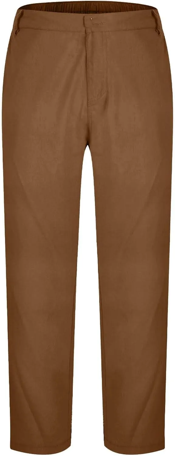 Men's Casual Pants Linen Pants Relaxed-Fit Beach Trousers Summer Yoga Pants Drawstring Elastic Waist Pants