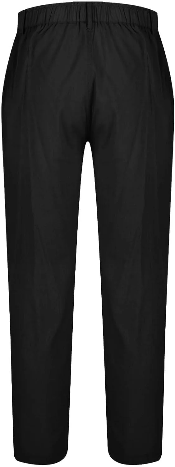 Men's Casual Pants Linen Pants Relaxed-Fit Beach Trousers Summer Yoga Pants Drawstring Elastic Waist Pants