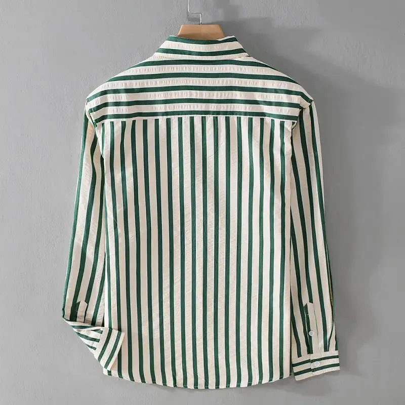 Men's Elegant Striped Dress Shirt