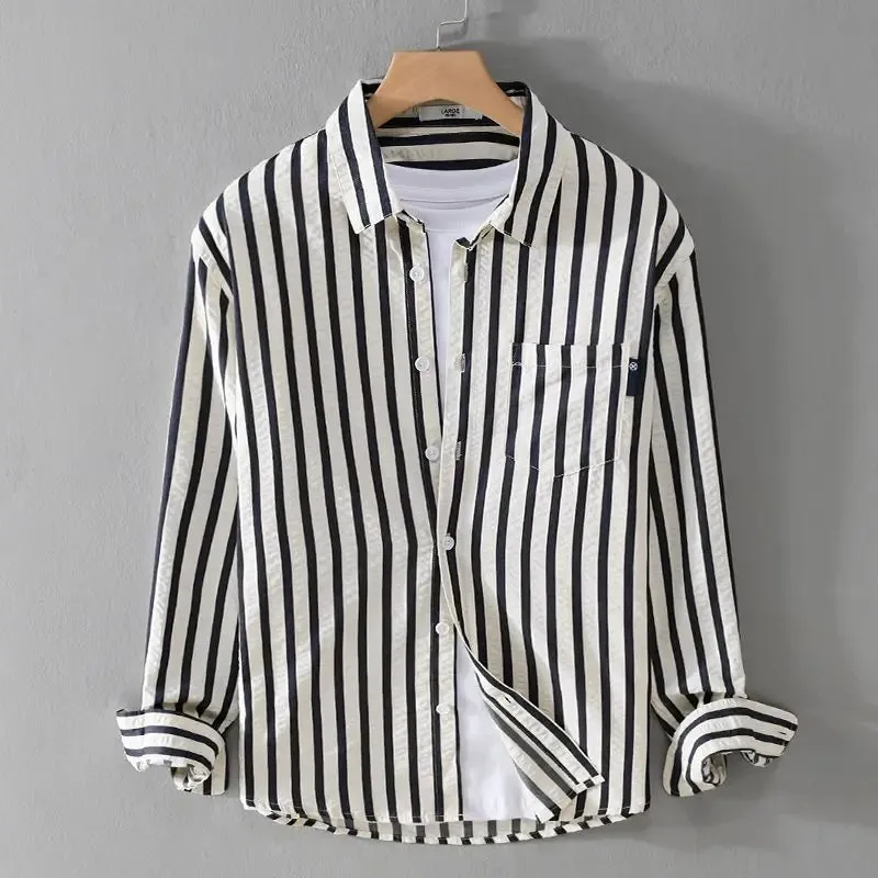 Men's Elegant Striped Dress Shirt