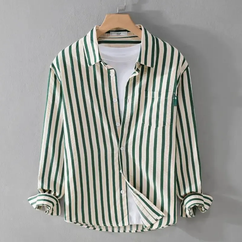 Men's Elegant Striped Dress Shirt