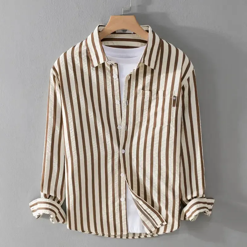 Men's Elegant Striped Dress Shirt