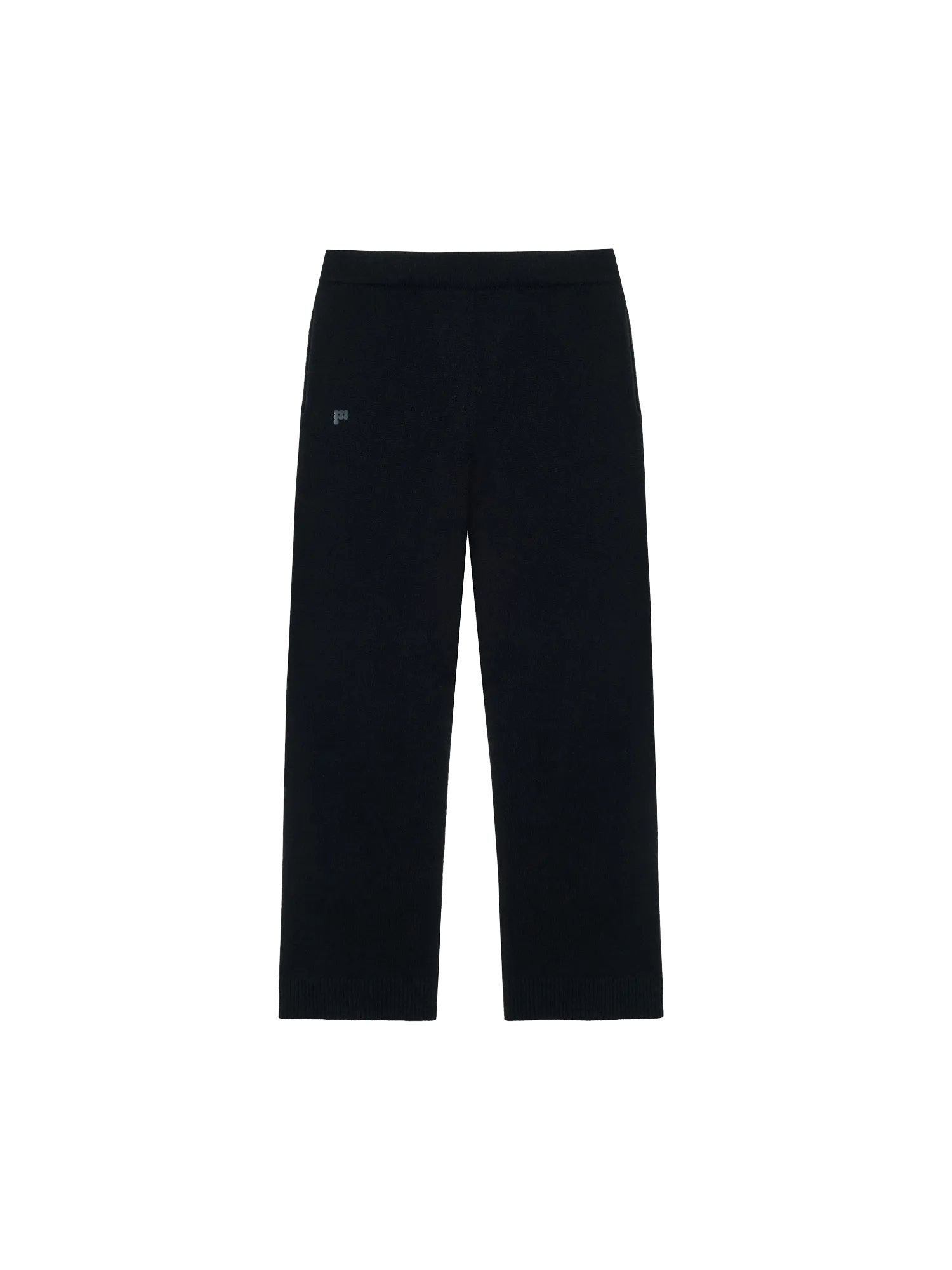 Mens Recycled Cashmere Loose Track Pants—black