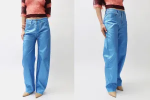 Metallic Blue Cocoon Jeans
