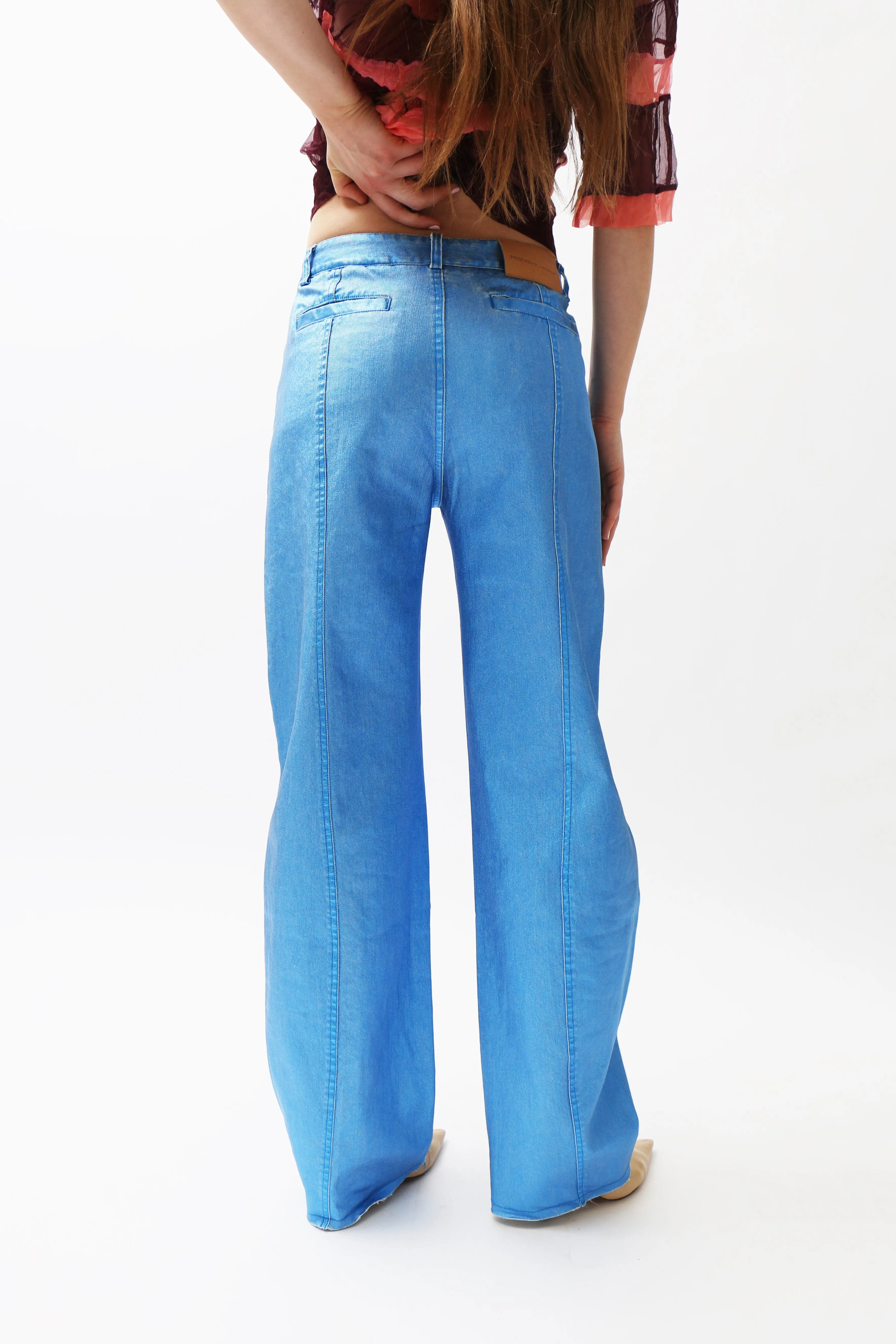 Metallic Blue Cocoon Jeans