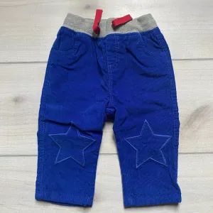 NEW Baby Boden Blue Corduroy Star Knee Pattern Elastic Waist Pants