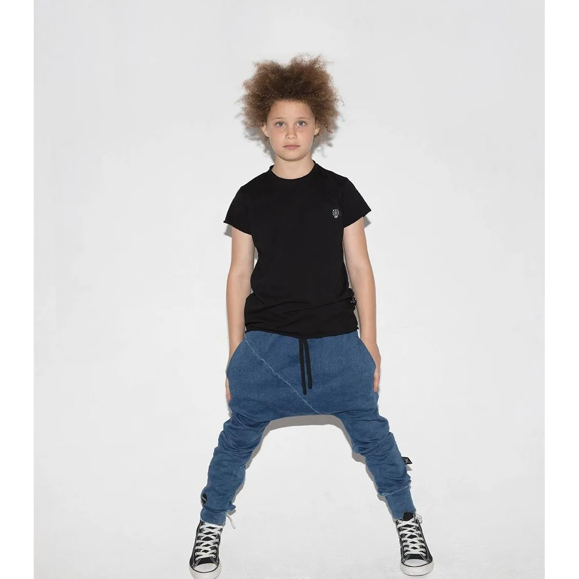 Nununu denim diagonal baggy pants
