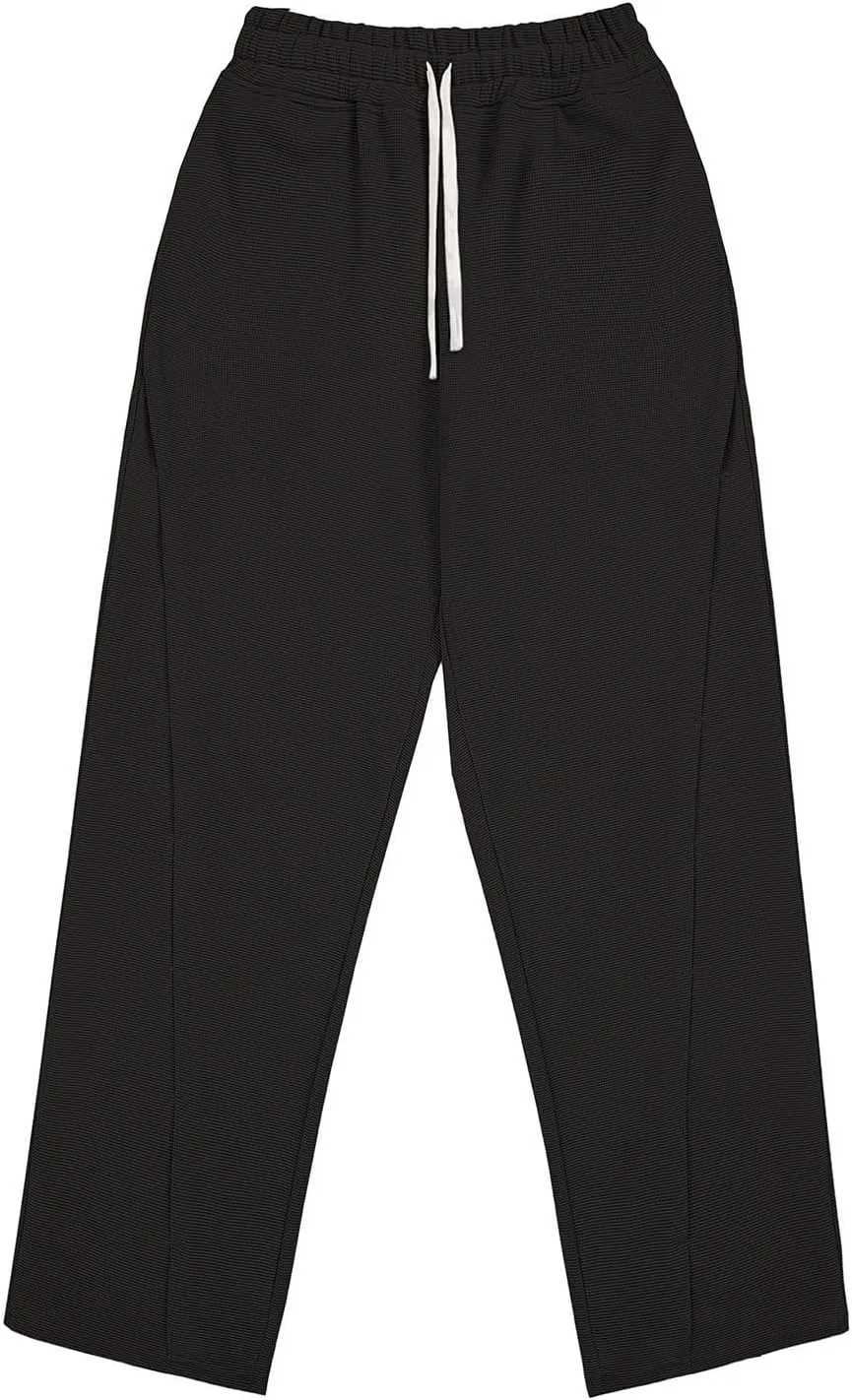 Outdoor Casual Pants Mens Sport Hiking Pants Relaxed Elastic Waist Pants Home Wide Leg Pants Comfy Autumn Pants