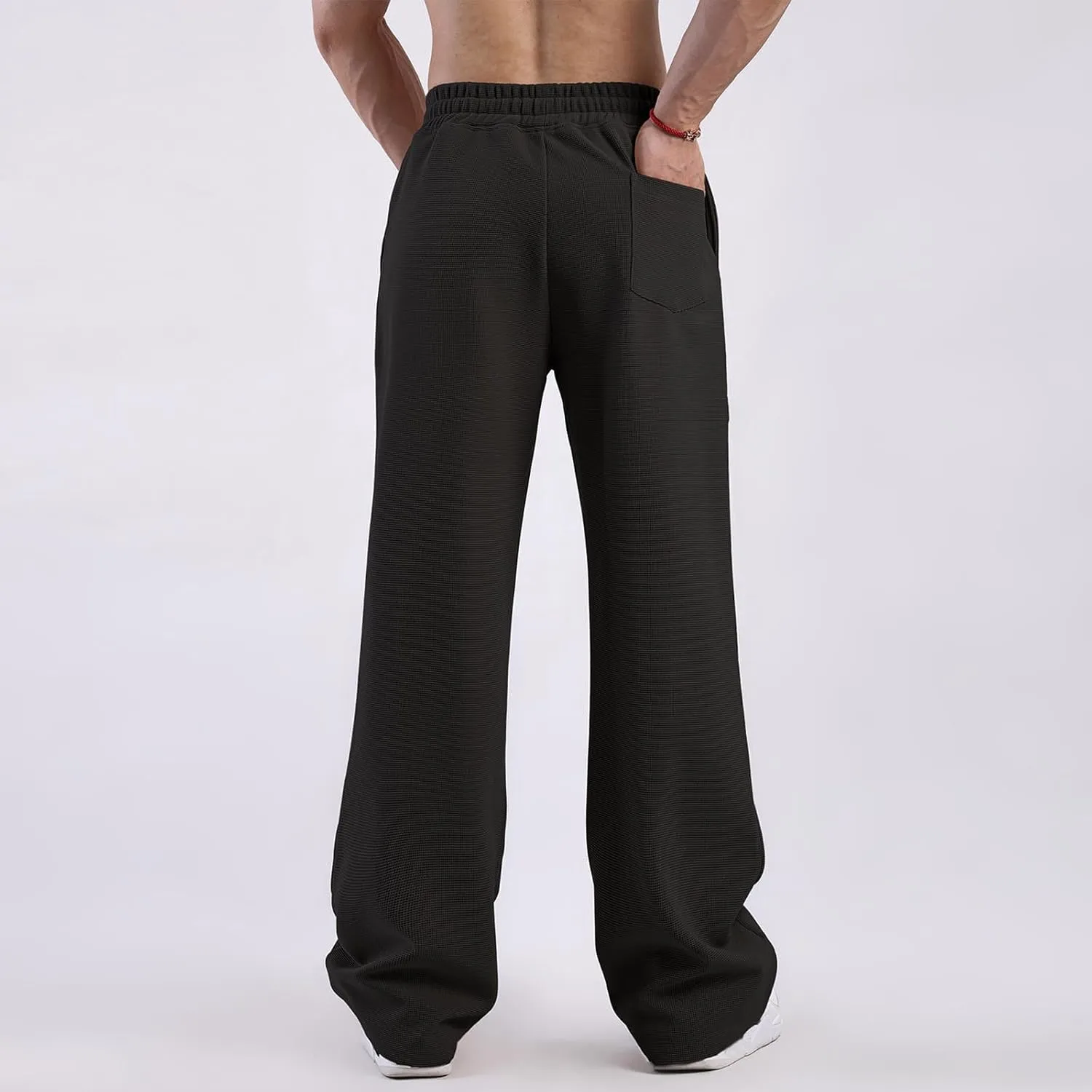 Outdoor Casual Pants Mens Sport Hiking Pants Relaxed Elastic Waist Pants Home Wide Leg Pants Comfy Autumn Pants