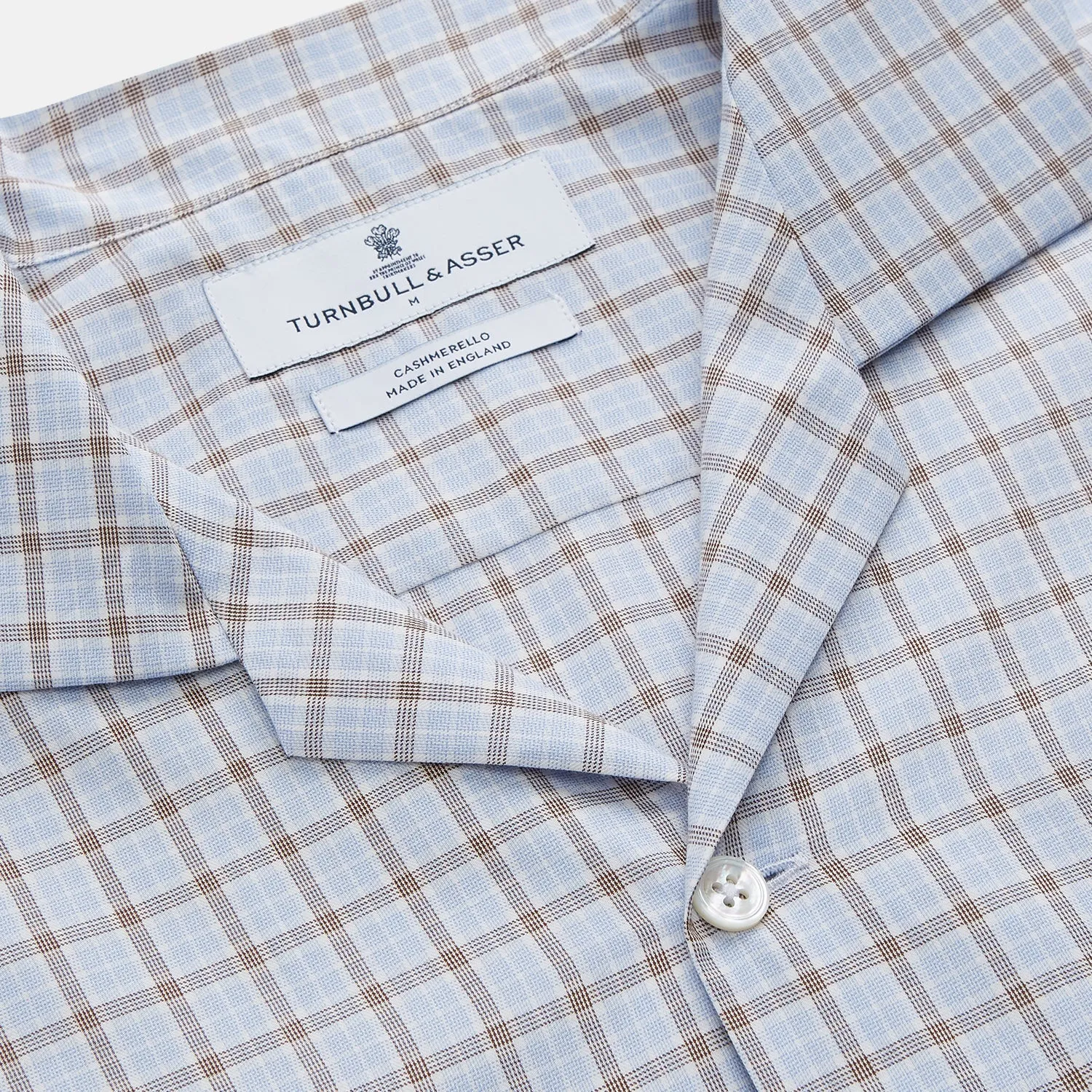 Pale Blue Multi Check Cashmerello Holiday Fit Winnington Shirt