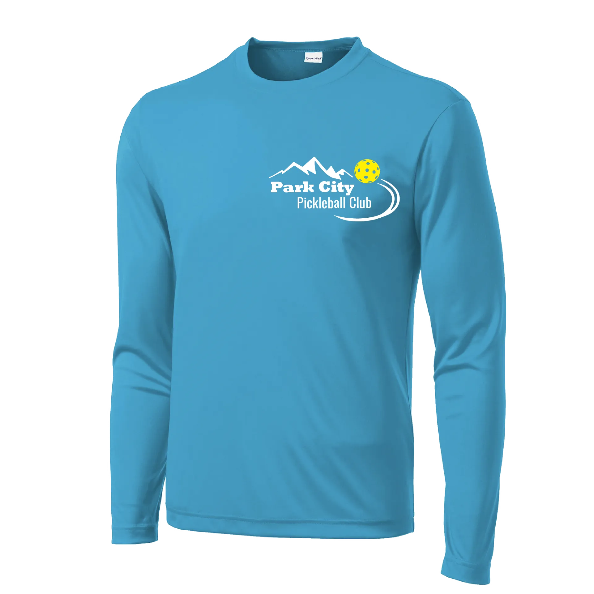 Park City Pickleball Club (White Words) Customizable | Men's Long Sleeve Athletic Shirt | 100% Polyester