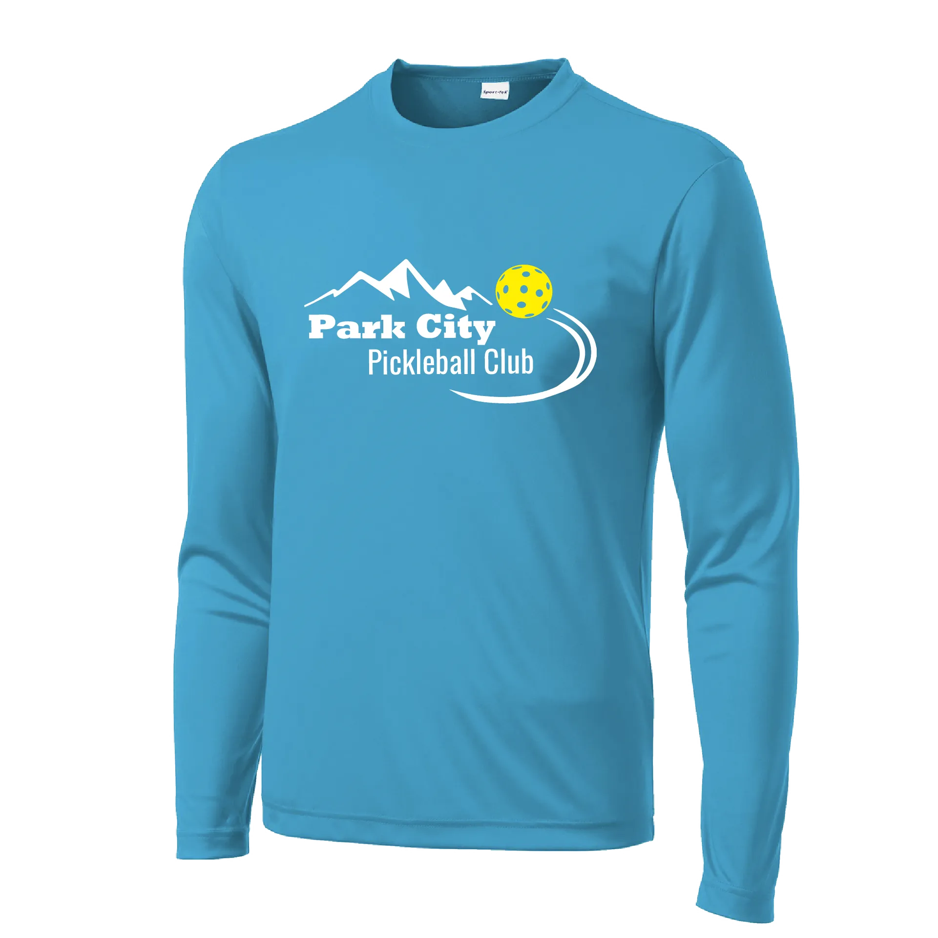 Park City Pickleball Club (White Words) Customizable | Men's Long Sleeve Athletic Shirt | 100% Polyester