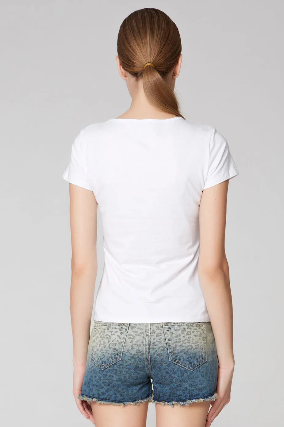 Pattern Print Scoop Short Sleeves Regular T-shirt