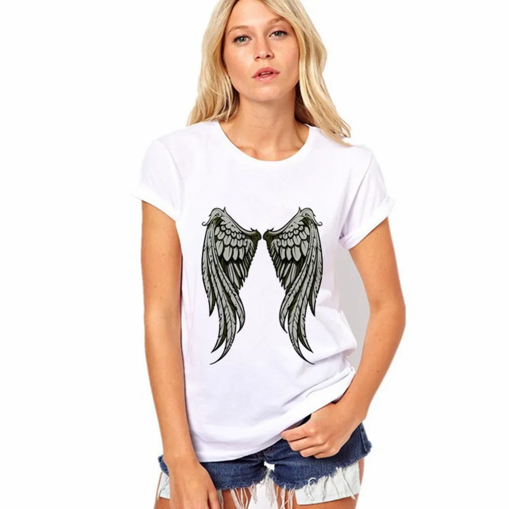 Pattern Print White Scoop Short Sleeves Regular T-shirt