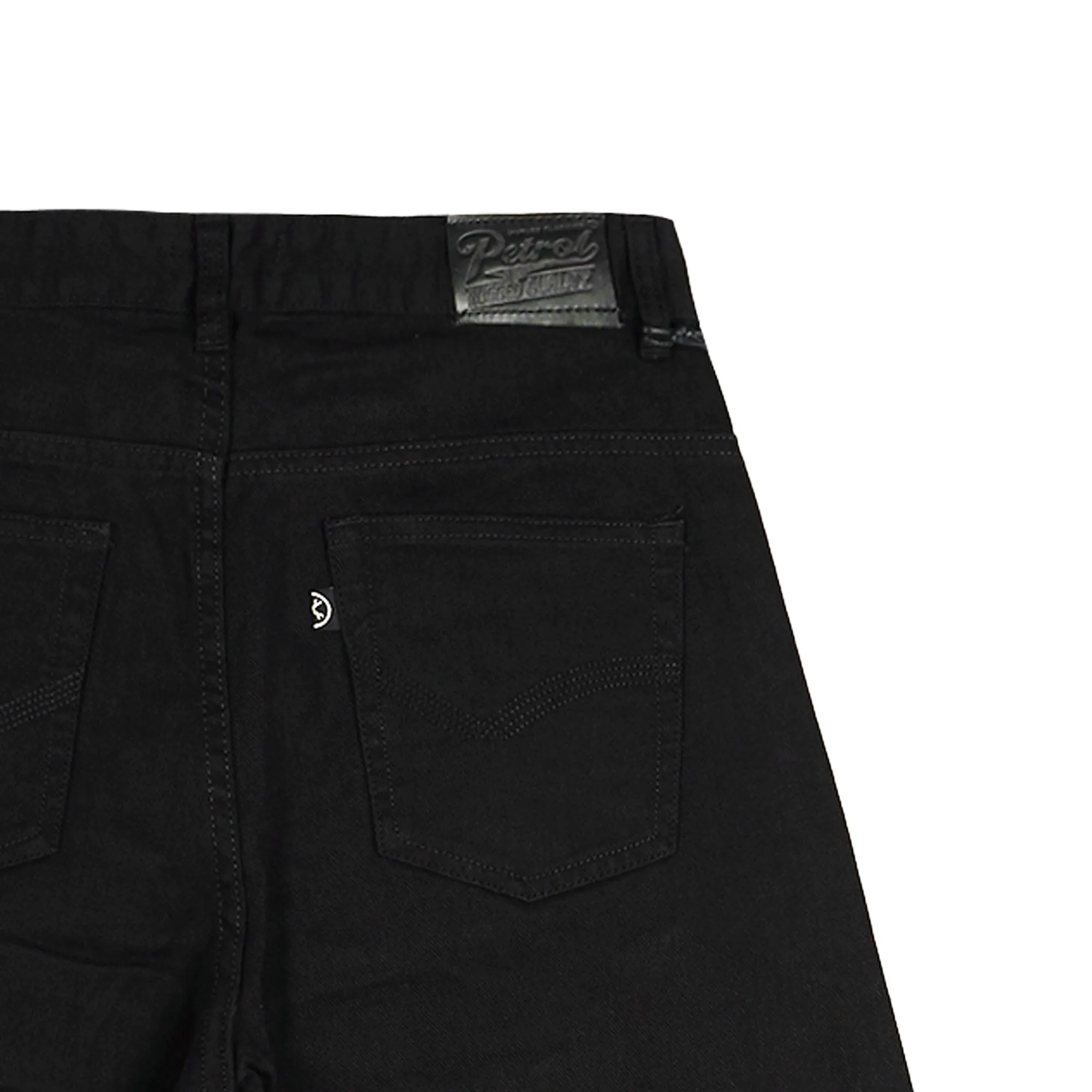 Petrol Ladies' Basic Denim Mid Waist Pants Straight cut fitting Trendy fashion Mom Boy Friend Jeans Casual Bottoms Black Pants for Women 146074-U (Black)
