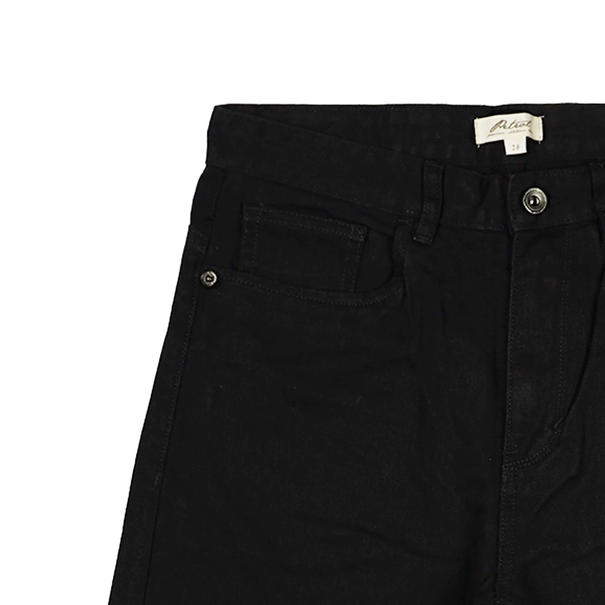 Petrol Ladies' Basic Denim Mid Waist Pants Straight cut fitting Trendy fashion Mom Boy Friend Jeans Casual Bottoms Black Pants for Women 146074-U (Black)