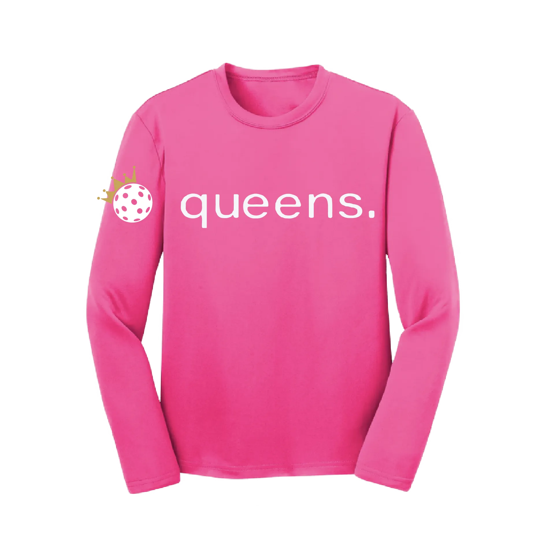 Pickleball Queens and Crown | Youth Long Sleeve Pickleball Shirts | 100% Polyester