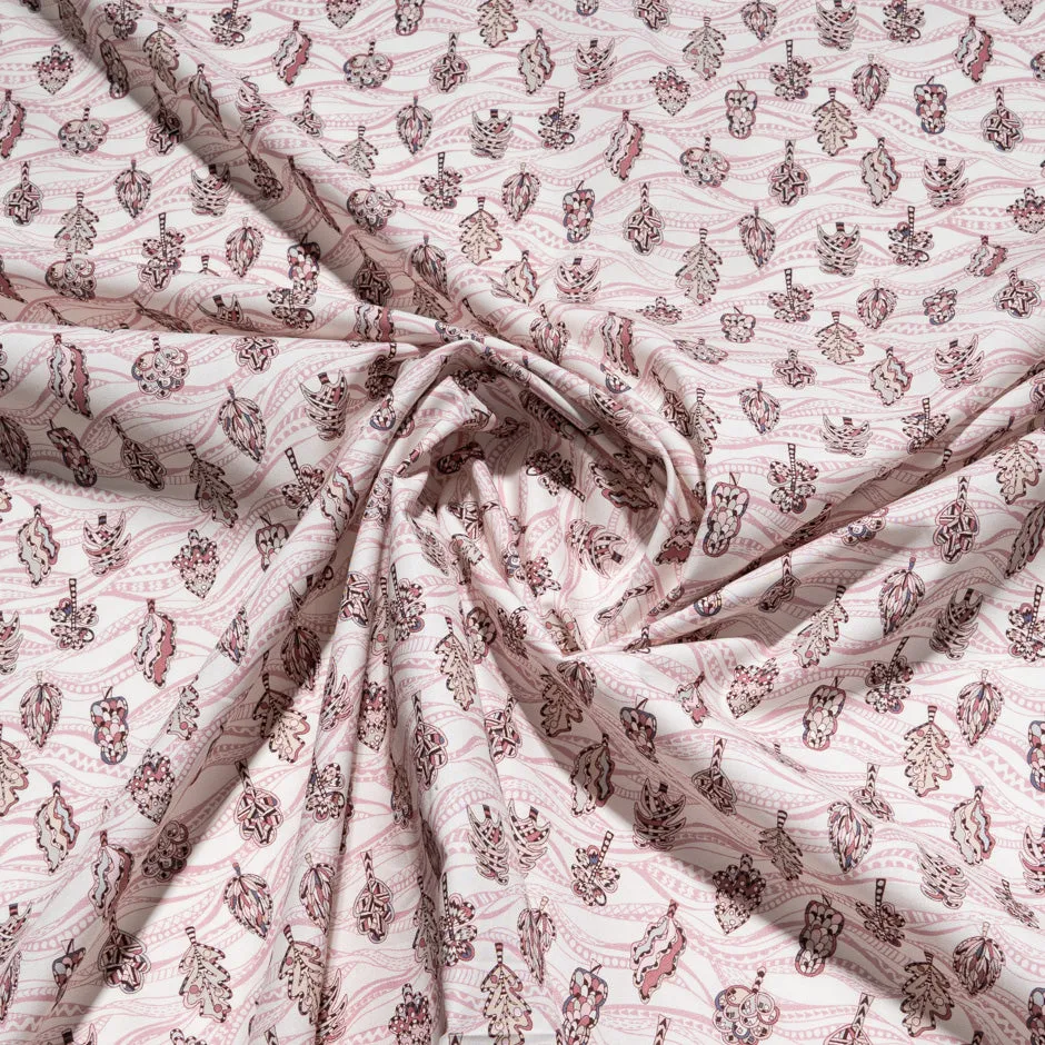 Pink Floral Printed Ivory Pure Cotton