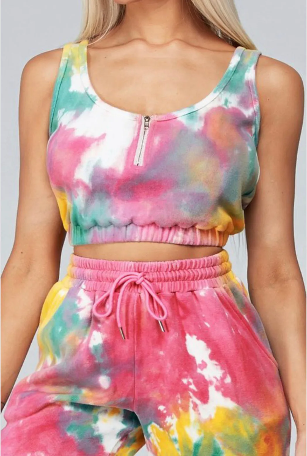 Pink Tie-Dye Jogger Set
