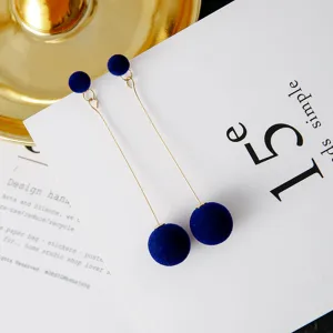 Plush Ball Drop Earrings