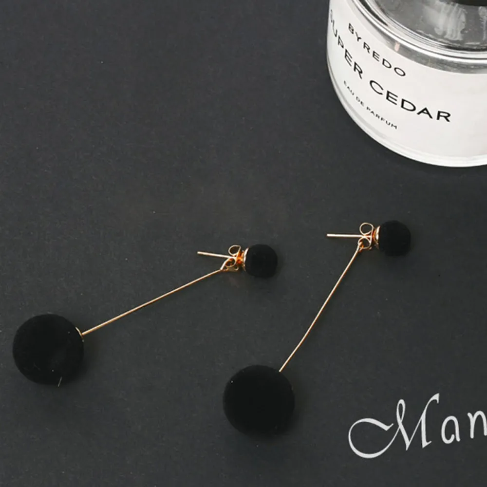 Plush Ball Drop Earrings