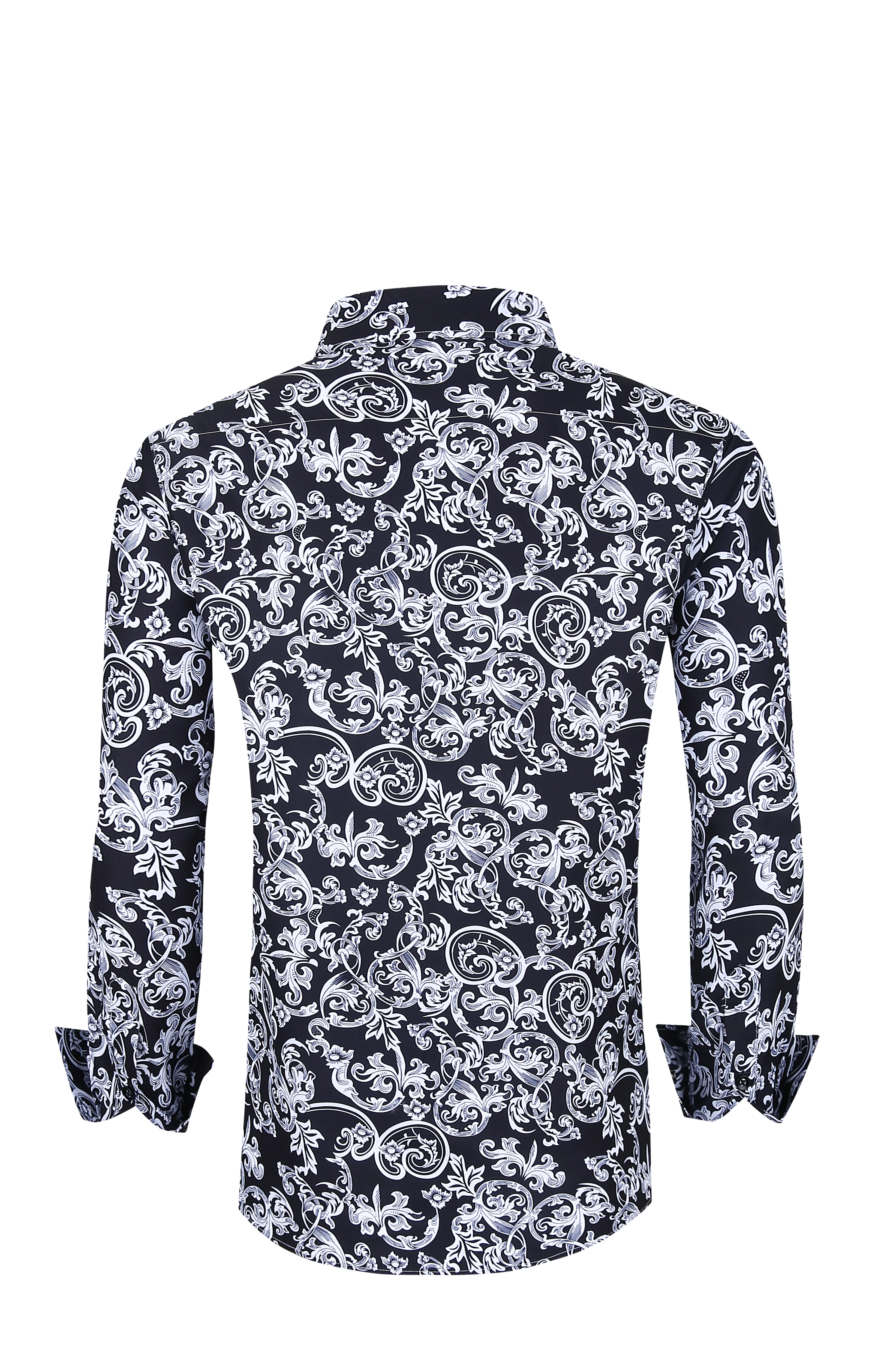 PREMIERE SHIRTS: BLACK WHITE PAISLEY