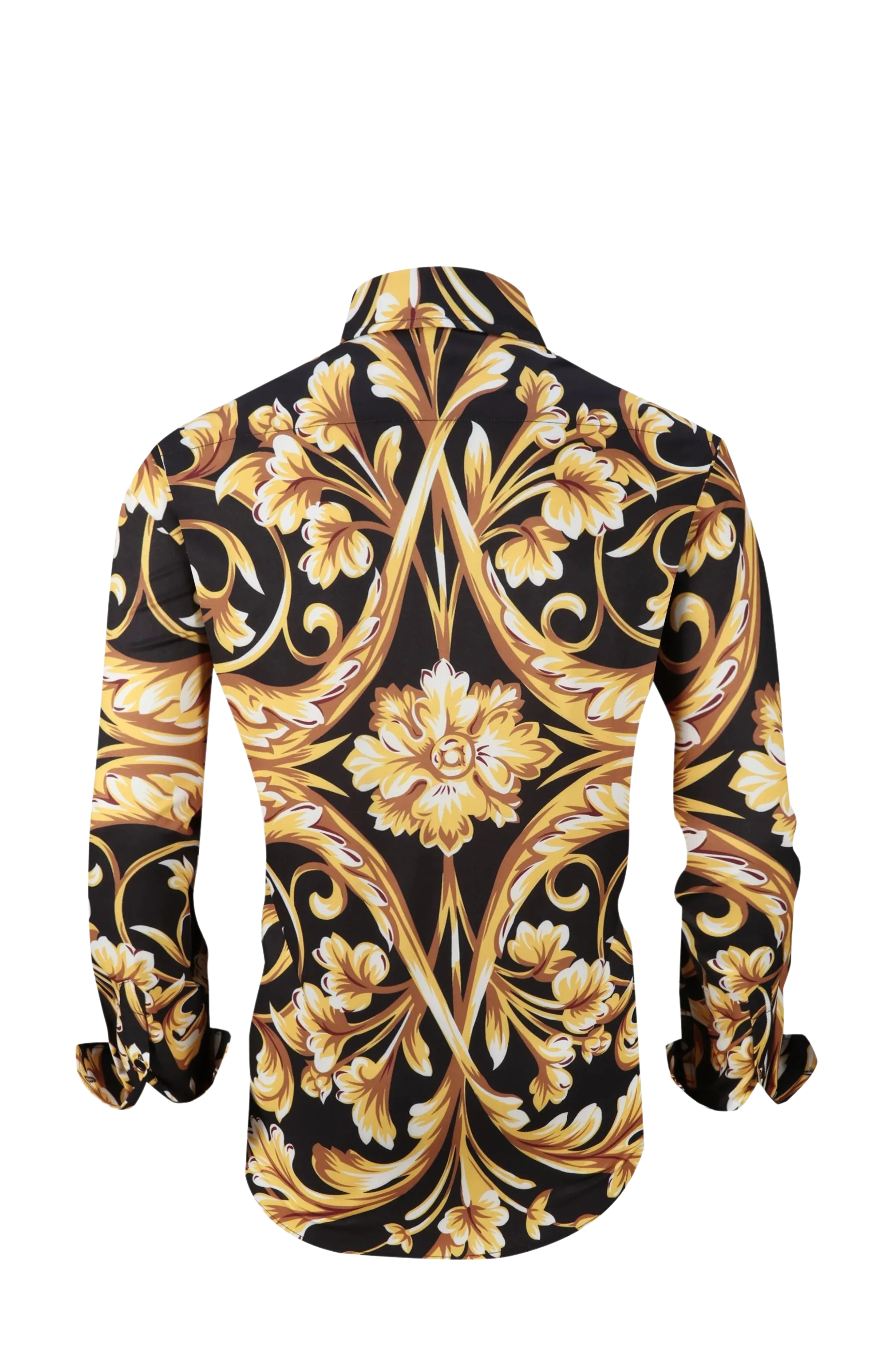 PREMIERE SHIRTS: BLACK/GOLD FLORAL TRIBAL