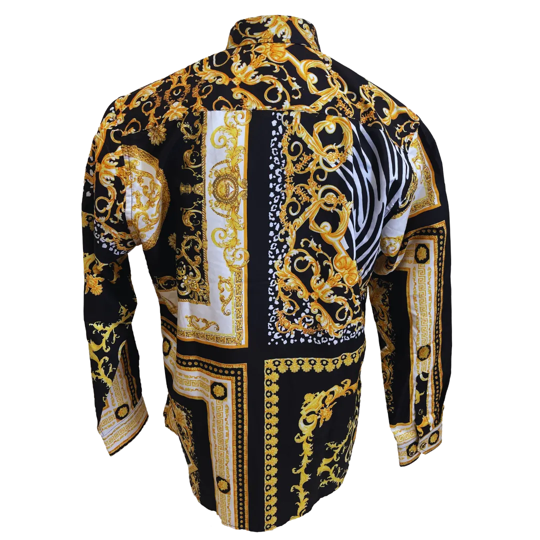 PREMIERE SHIRTS: BLACK/GOLD/WHITE TRIBAL