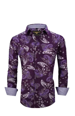 PREMIERE SHIRTS: COLORFUL PURPLE PAISLEY