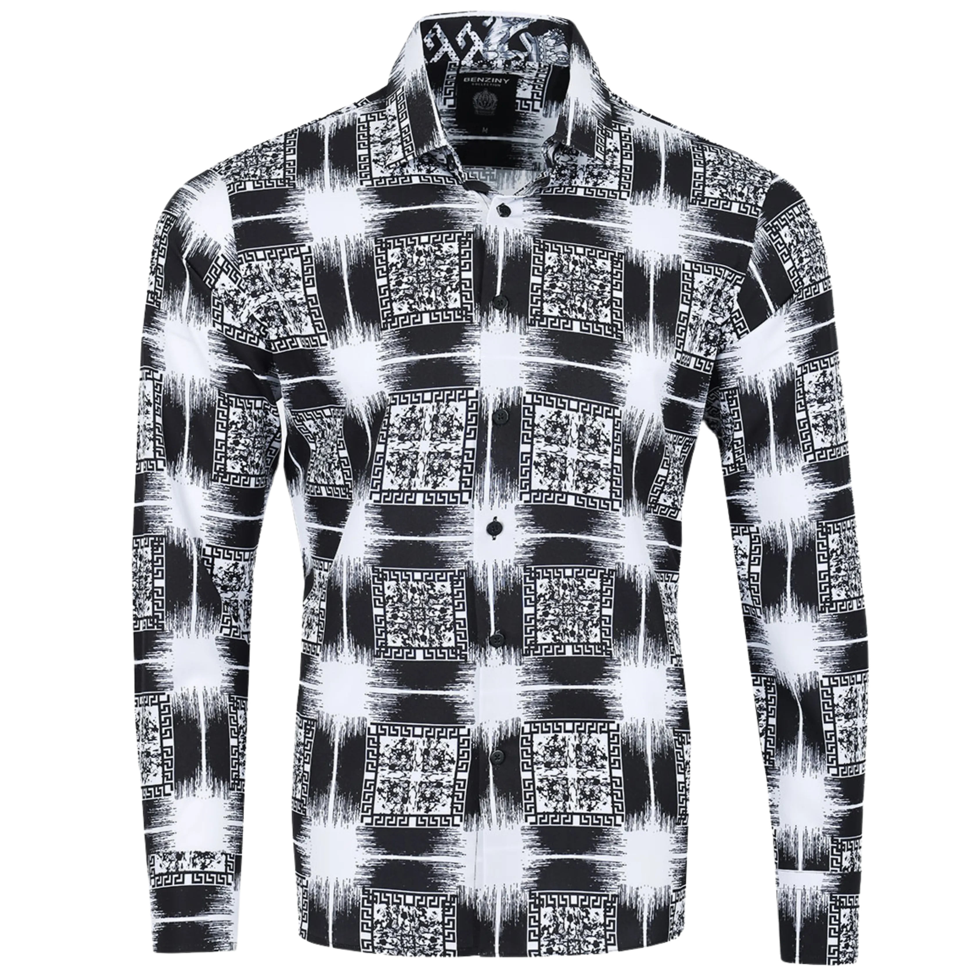 PREMIERE SHIRTS: WHITE/BLACK SQUARE SPOTS