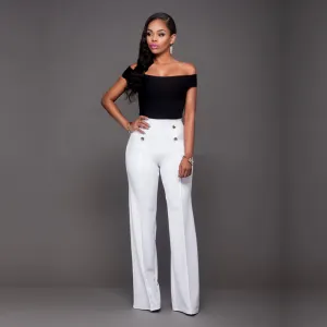 Pure Color Casual Loose Long Bell-Bottomed Pants