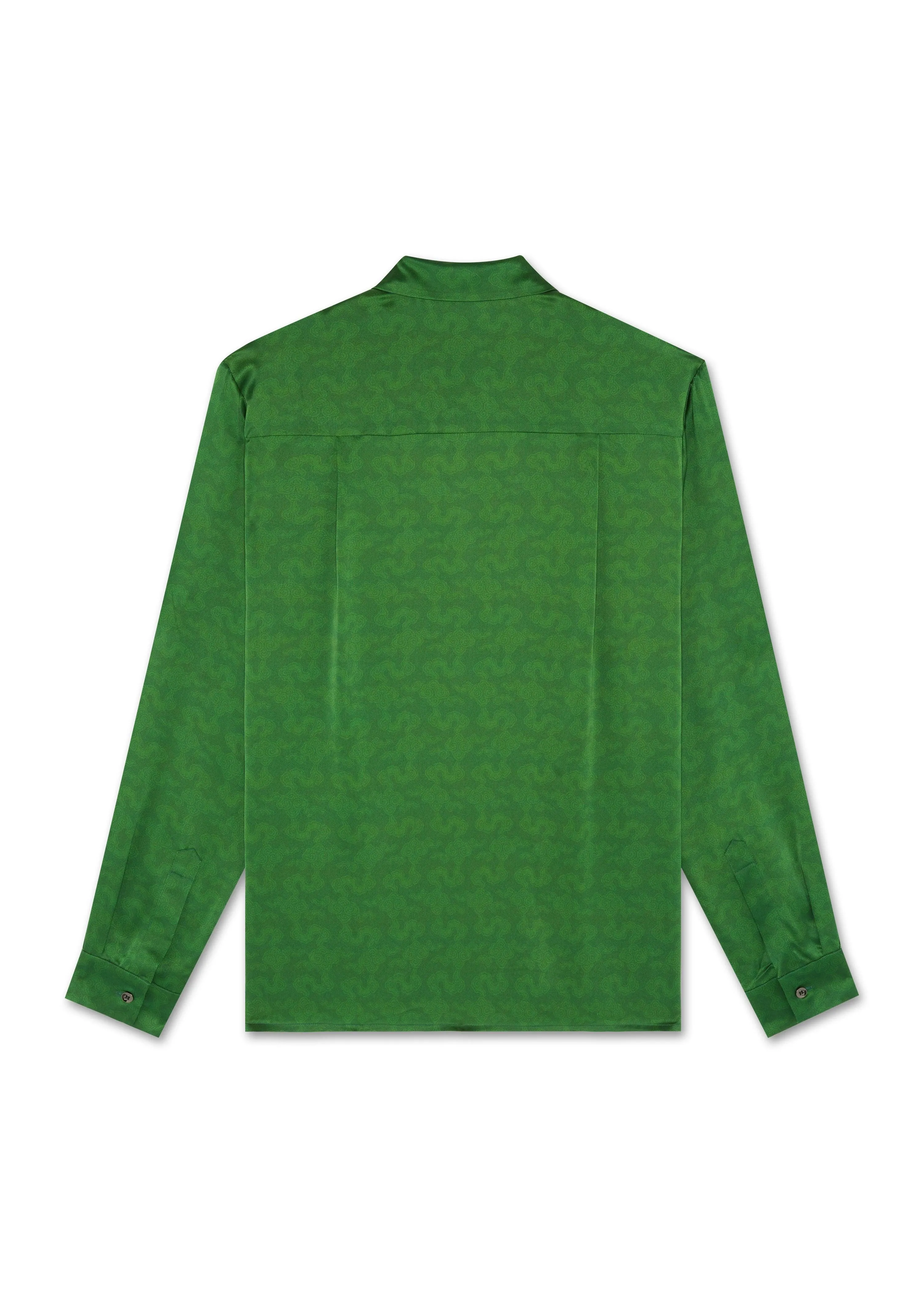 Resort Cloud Long Sleeve Mulberry Silk Shirt Formal Garden