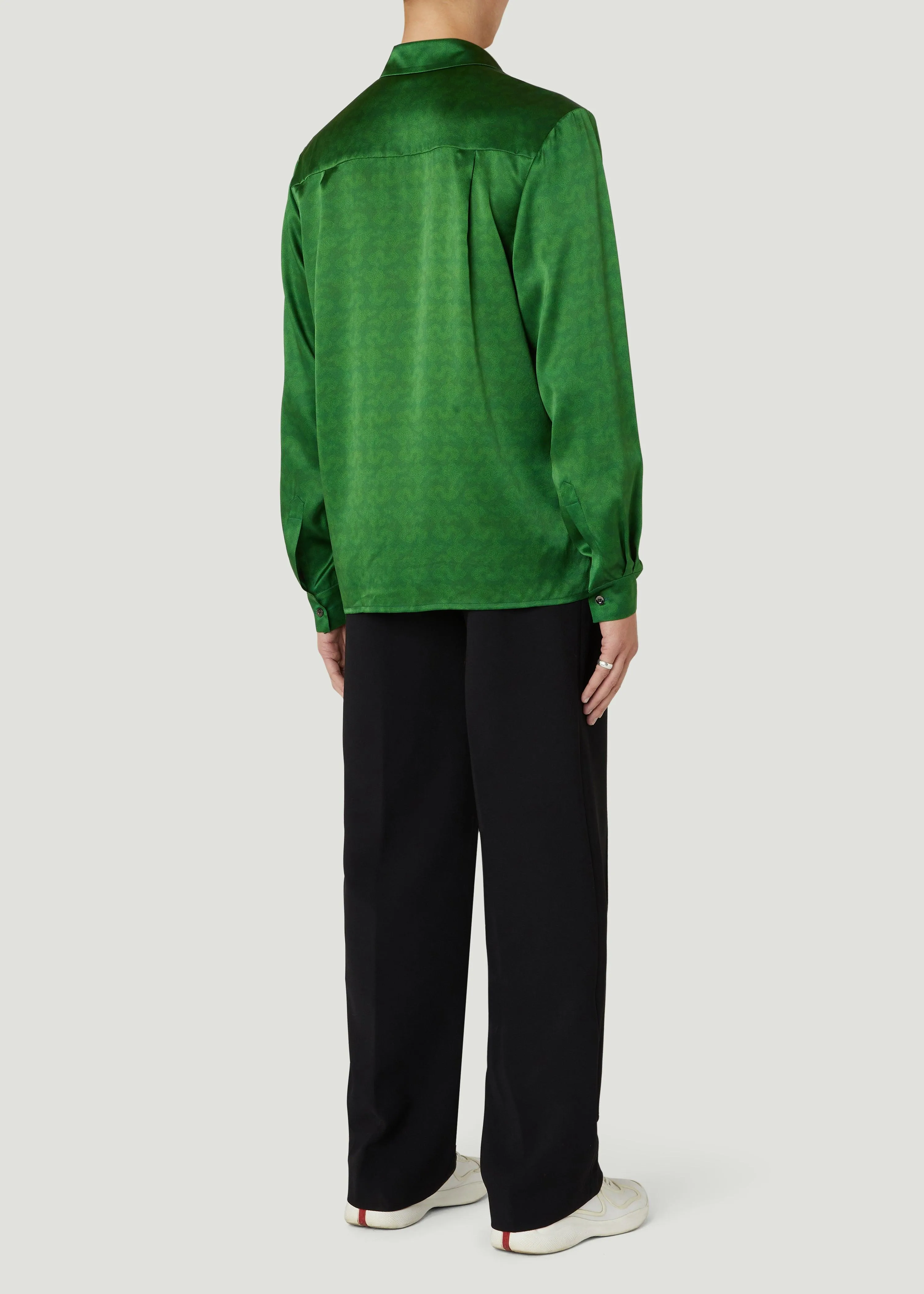 Resort Cloud Long Sleeve Mulberry Silk Shirt Formal Garden