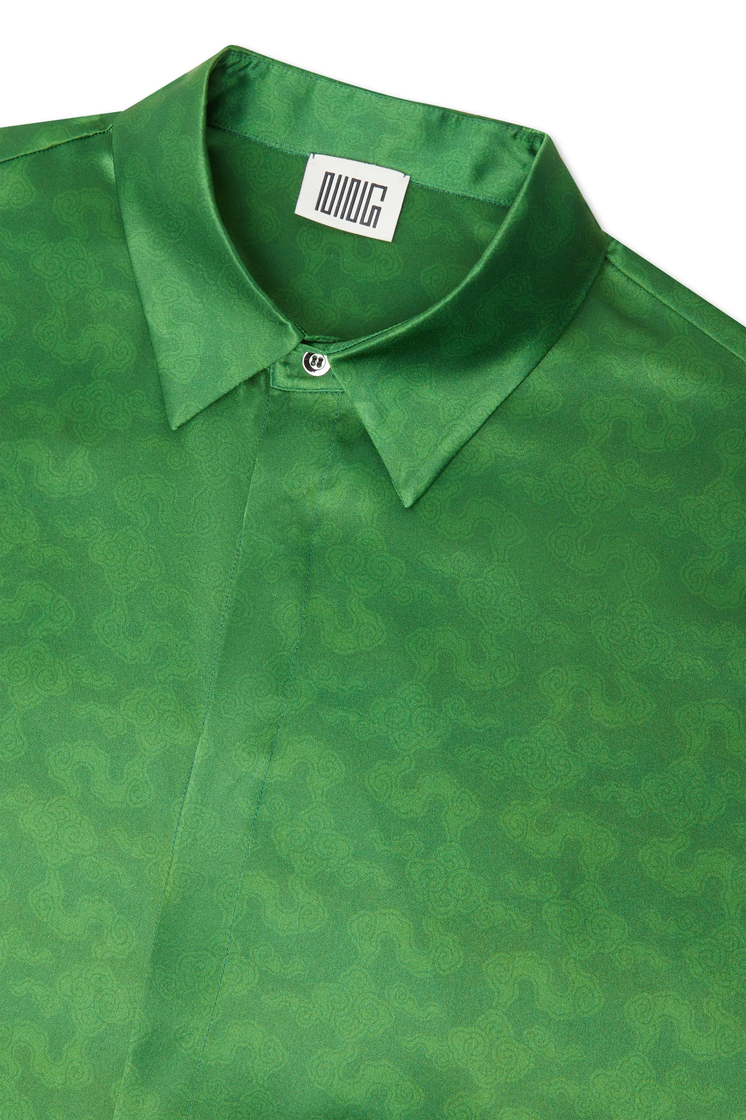 Resort Cloud Long Sleeve Mulberry Silk Shirt Formal Garden