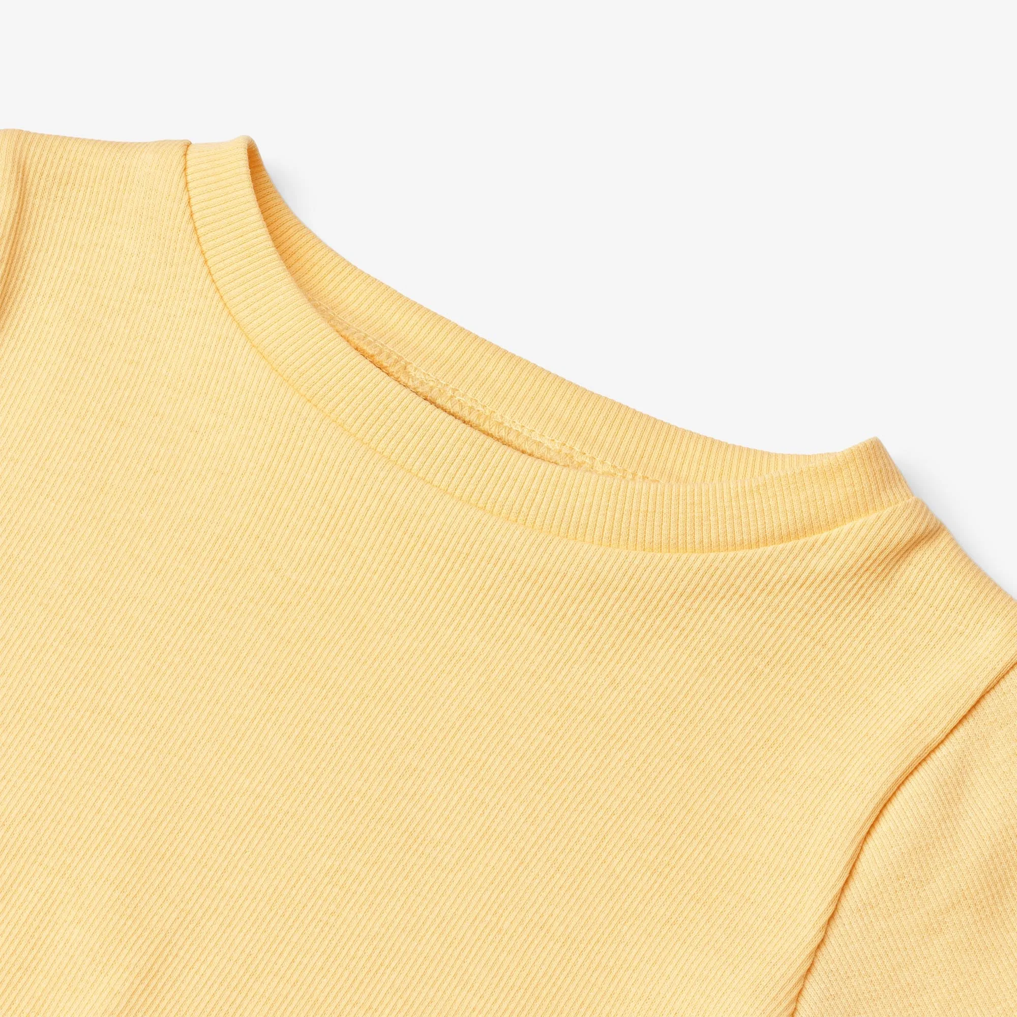 Rib T-shirt S/S Alicia - golden yellow