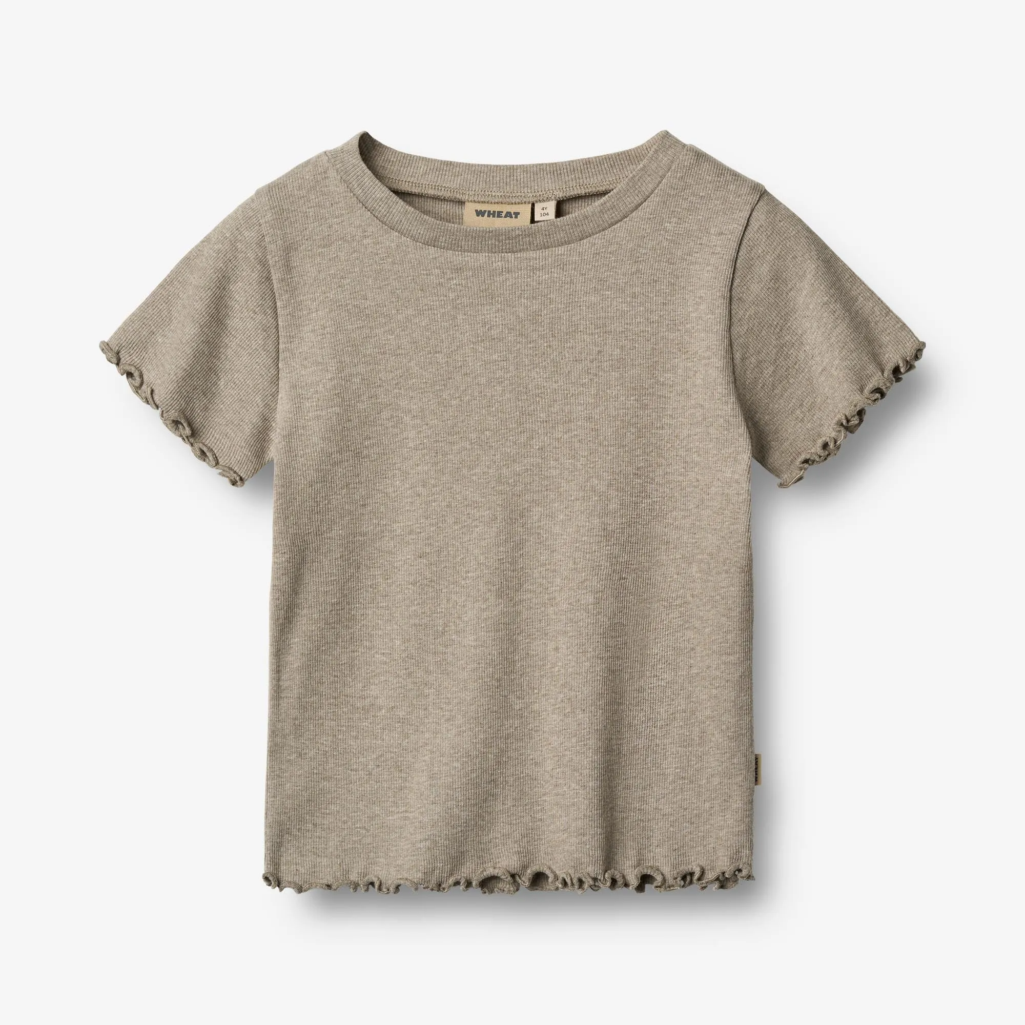 Rib T-shirt S/S Alicia - gravel melange