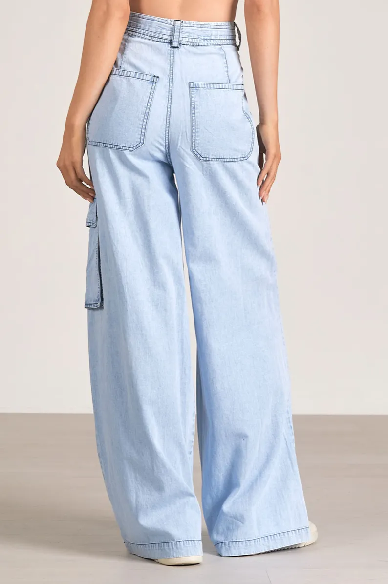 Rosewood Wide Leg Cargo Pants