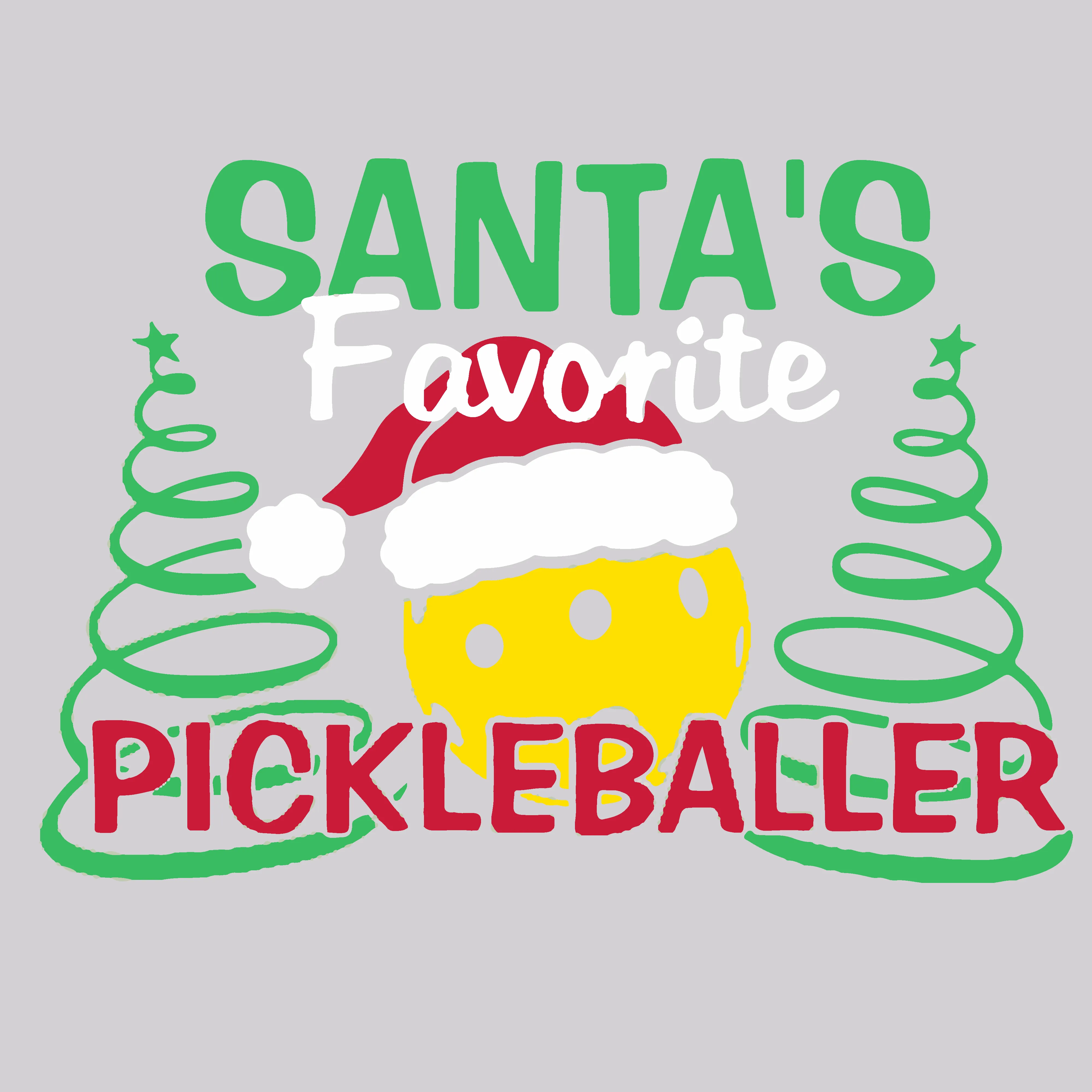 Santa's Favorite Pickleballer | Youth Short Sleeve Pickleball Shirts | 100% Polyester