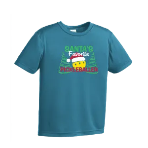 Santa's Favorite Pickleballer | Youth Short Sleeve Pickleball Shirts | 100% Polyester