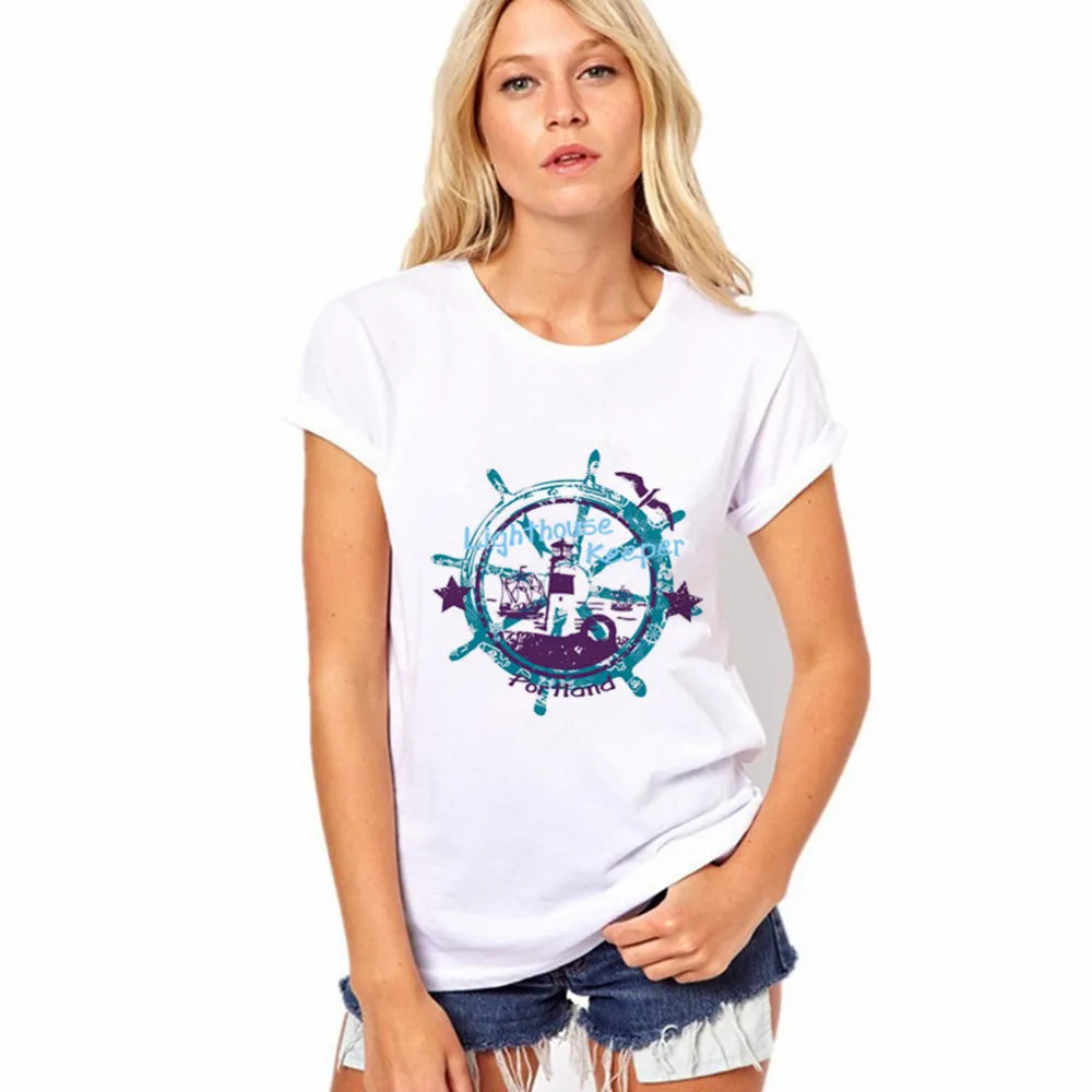 Scoop Print White Short Sleeves Regular T-shirt