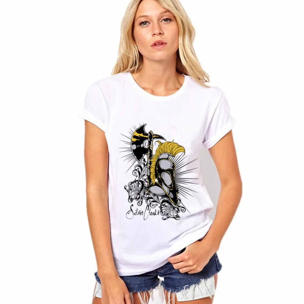 Scoop Print White Short Sleeves Regular T-shirt