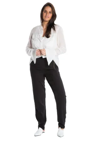 Silk long sleeve blouse in White