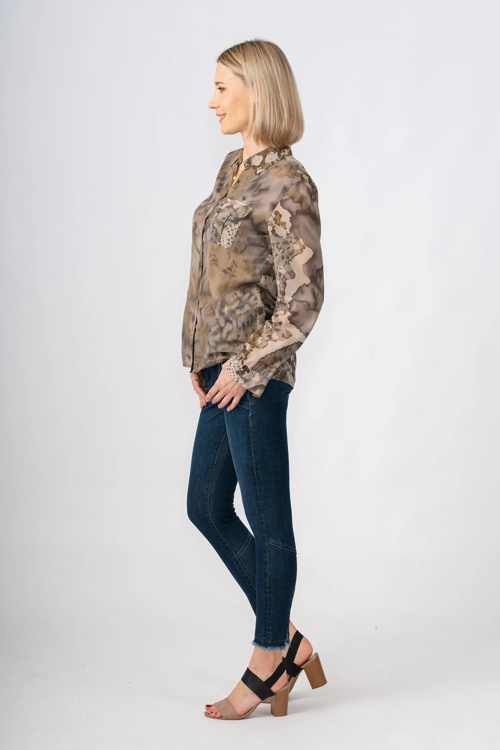 Silk long sleeves blouse in Vintage