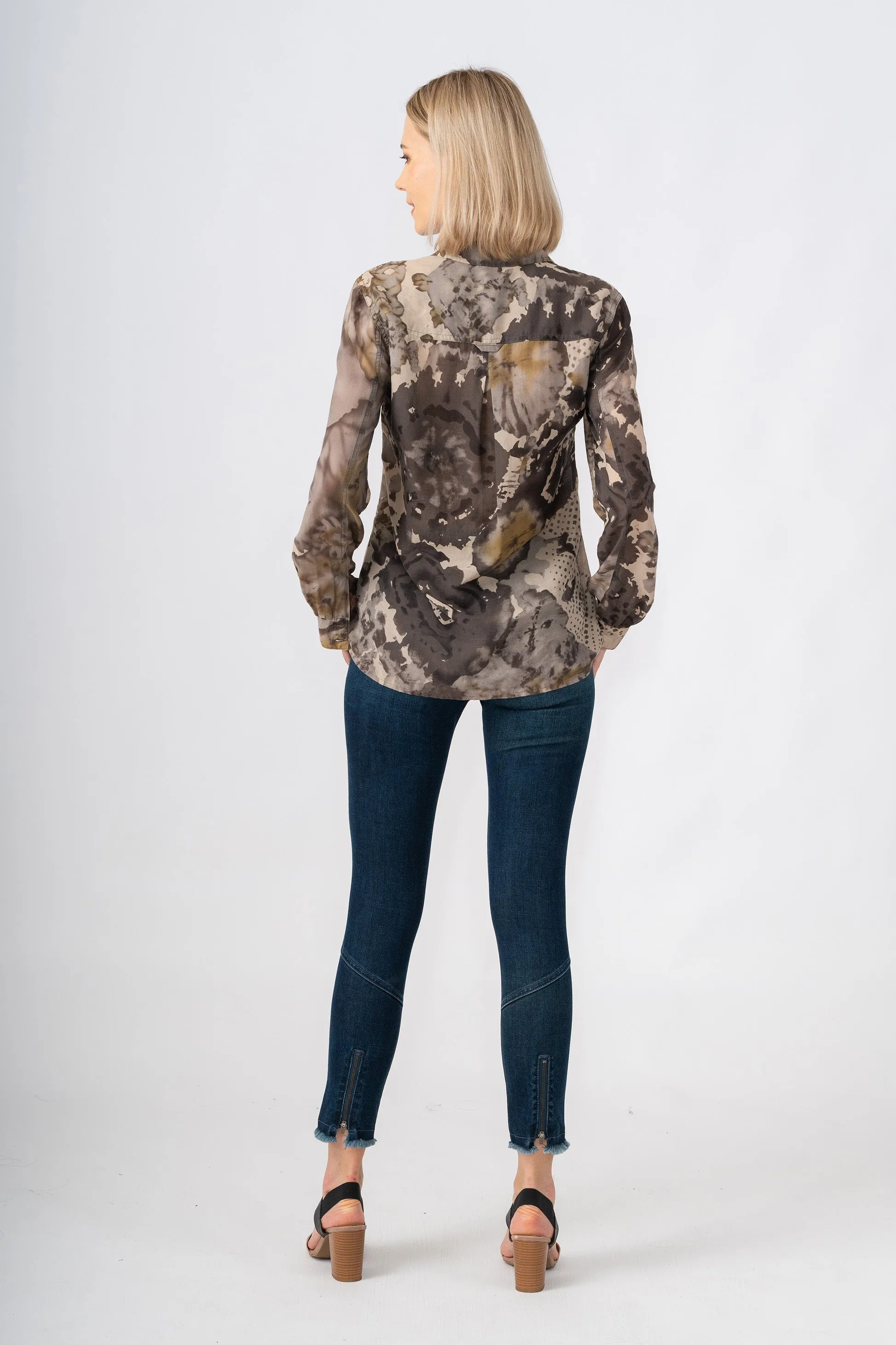Silk long sleeves blouse in Vintage