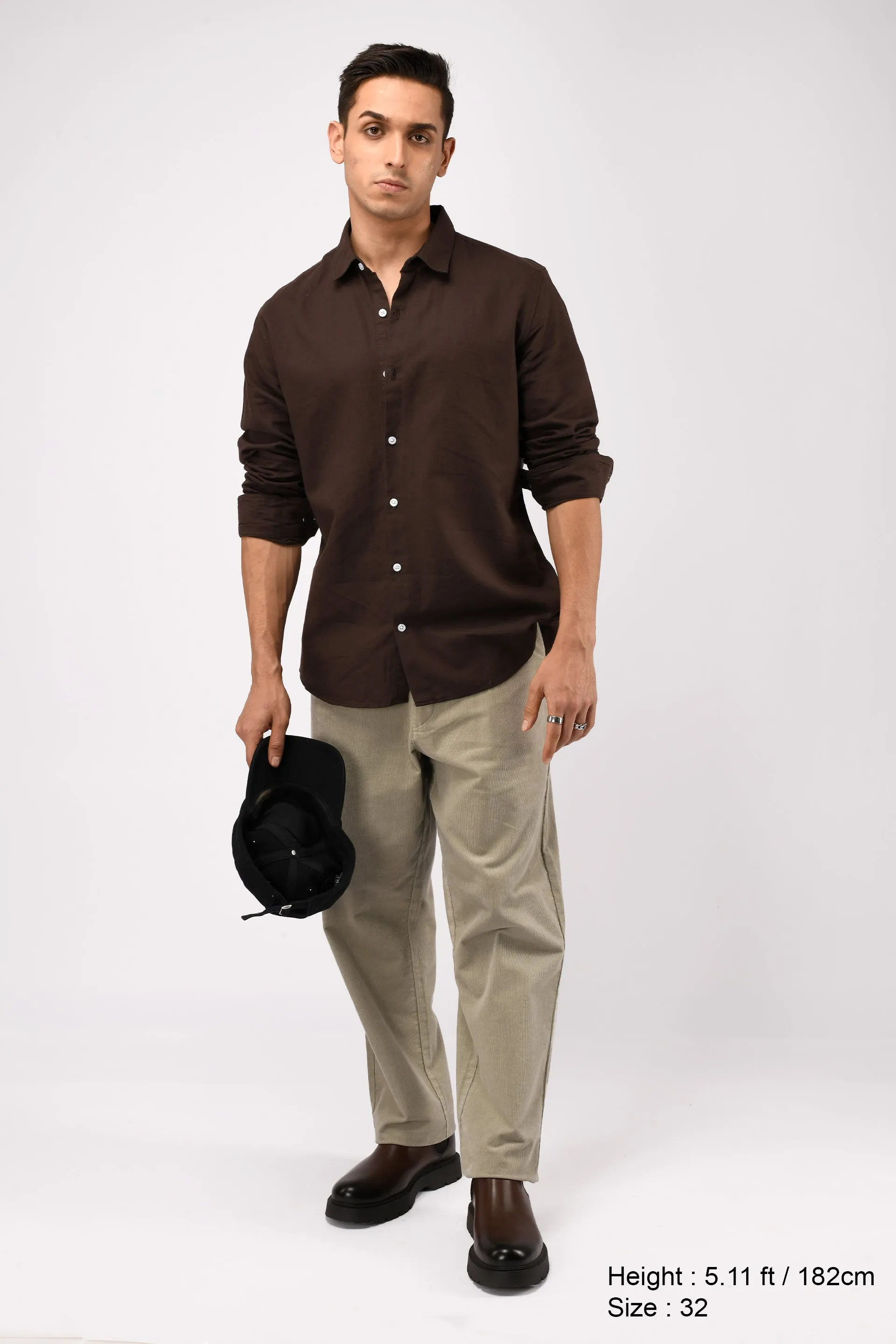 SOFT CORDUROY RELAXED PANTS IN GREY