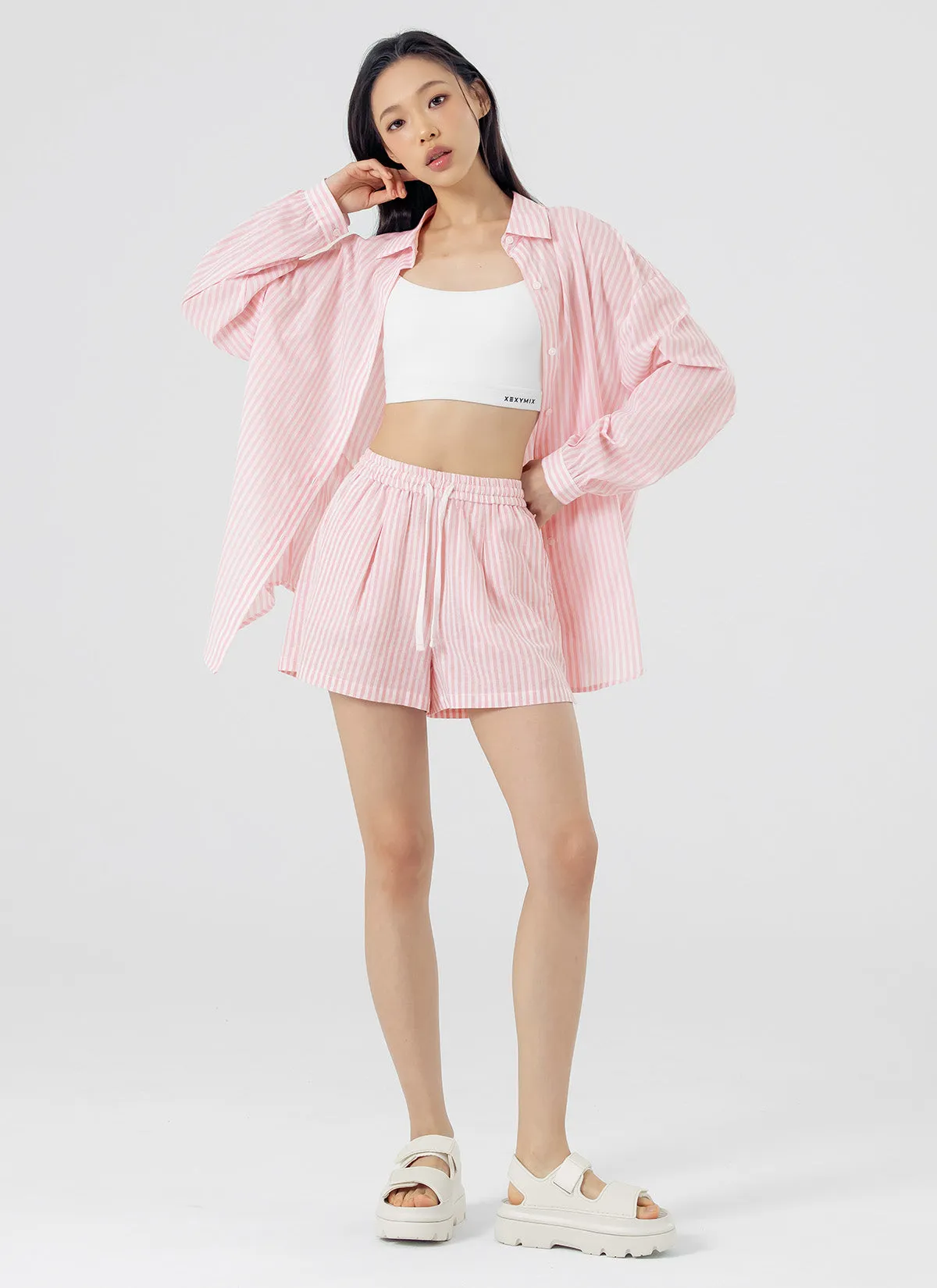 Soft Stripe Loose Fit Shirts