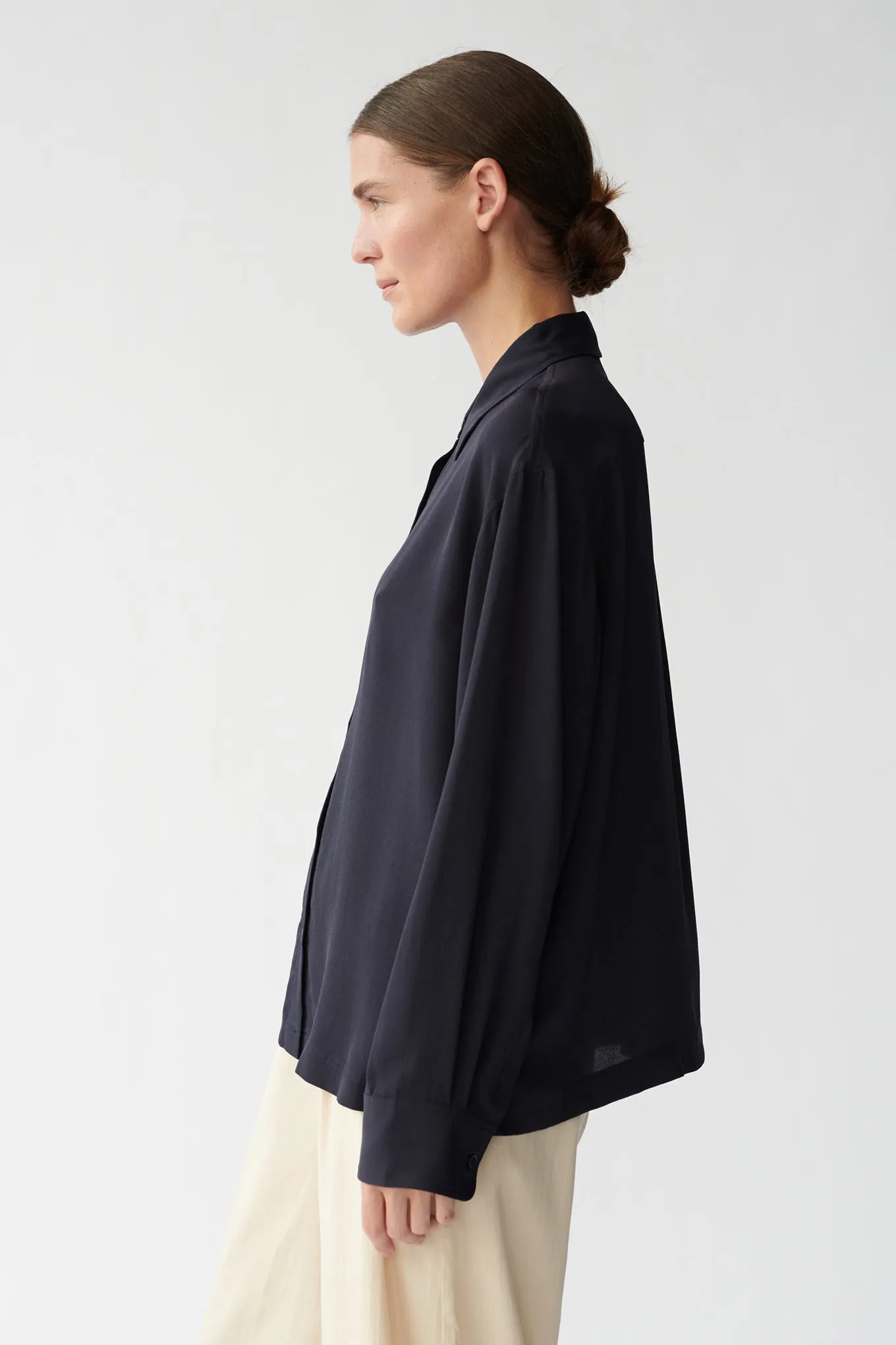 SOPHIE SHIRT - BLACK - SILK GEORGETTE